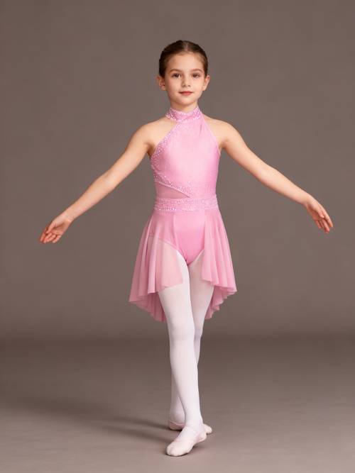 kids girls dance dress sleeveless hater ballet leotard modern dance figure ice skating dress