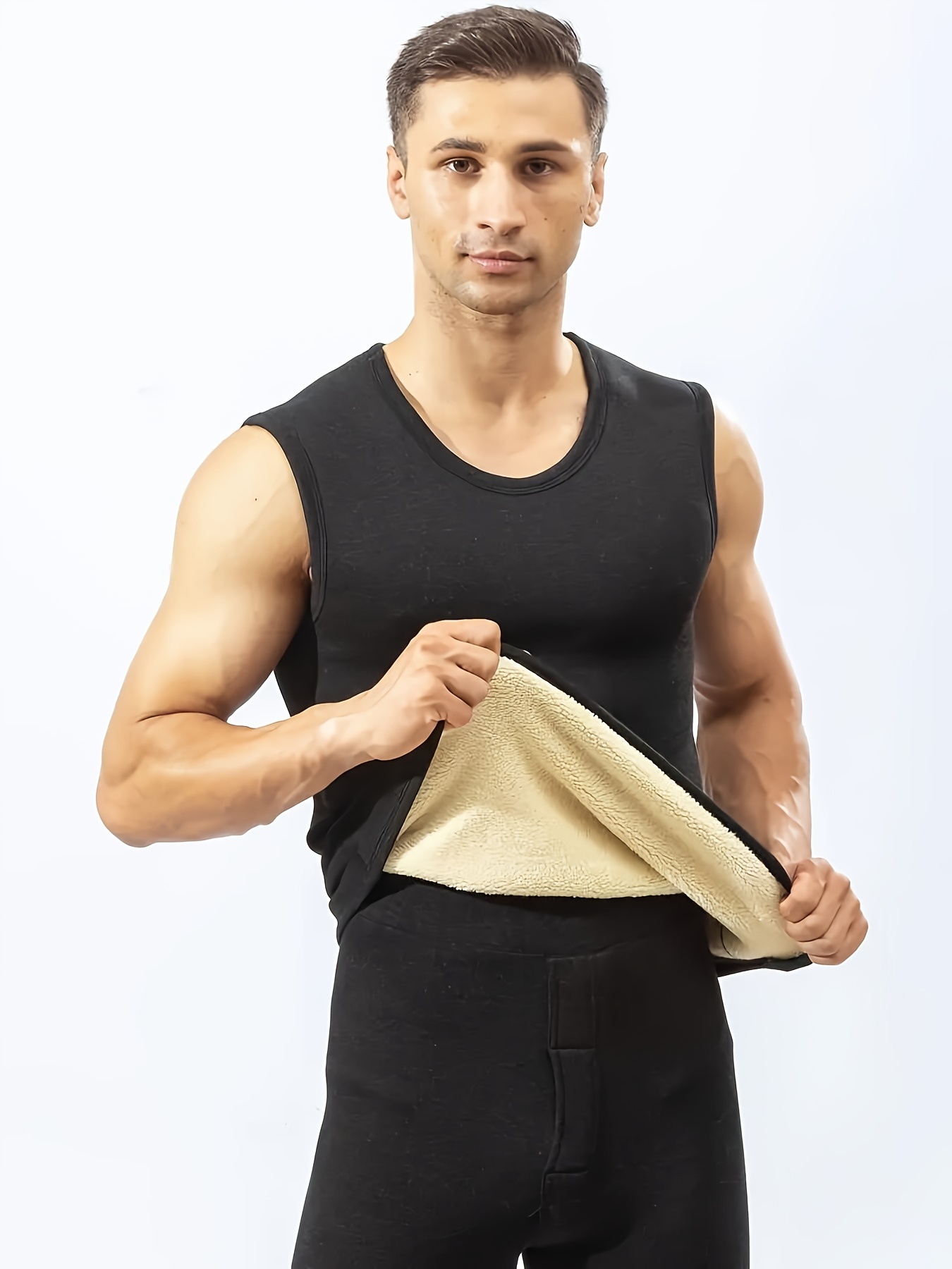 mens fit thermal sleeveless workout fleece Temu United Arab Emirates