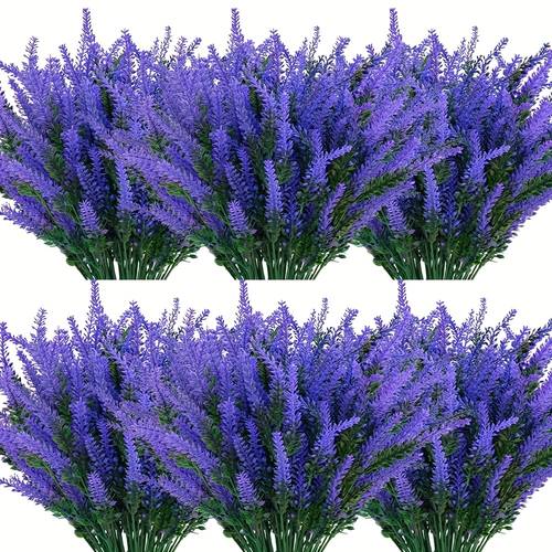 8 bündel anti-uv künstliche lavendelblüten, für innen- und außendekoration, für gärten, veranden, terrassen, blumenkästen und hängematten, gartendeko | saisonale präsentation | wartungsfreie pflanzen