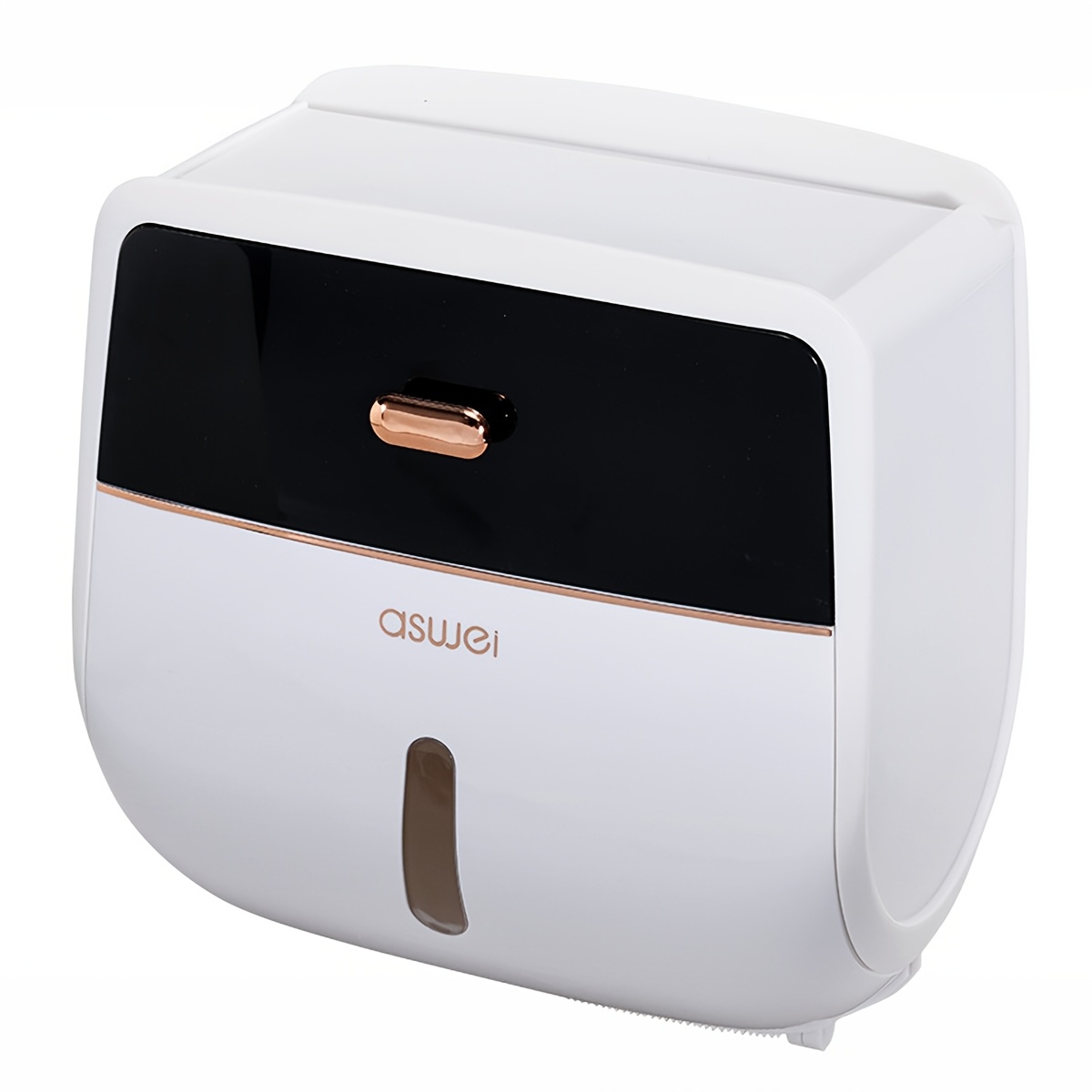 TEMU Double-layer Tissue Box Storage Rack, Semi-automatic Switch Cover, Convenient And Smooth, No Drilling Required, Easy-to-install Wall-mounted