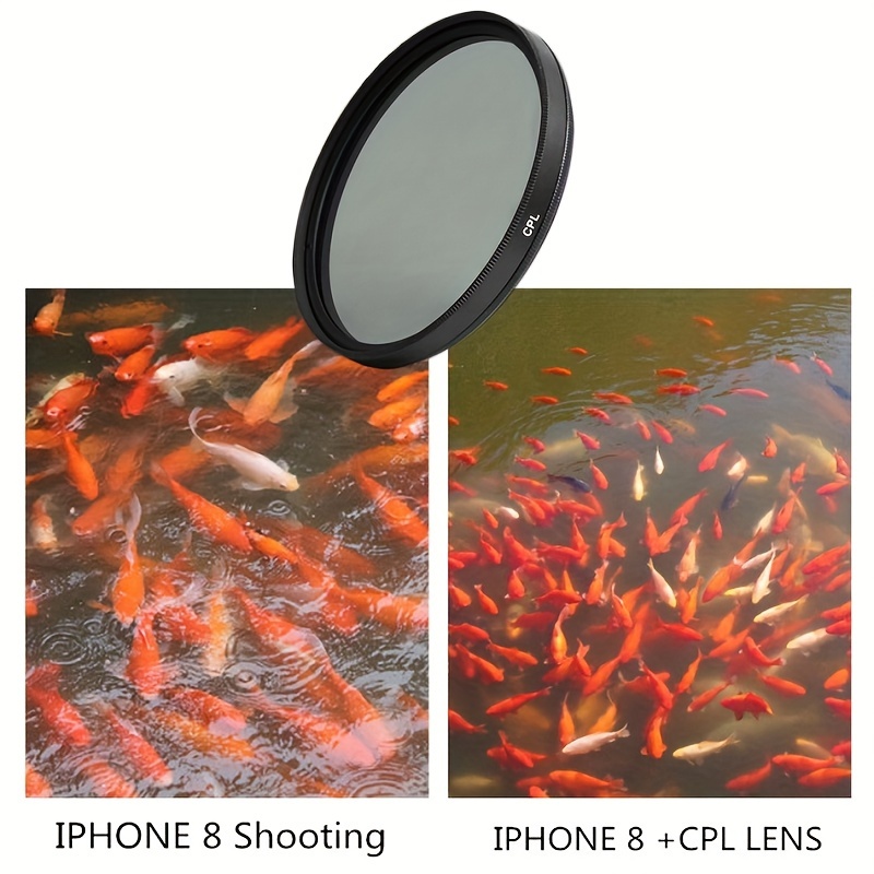 

52mm Circular Polarizing Lens Filter Cpl, No Reflection Portable Camera Lens Attachment, Compatible With Iphone, Huawei, And Android Smartphones