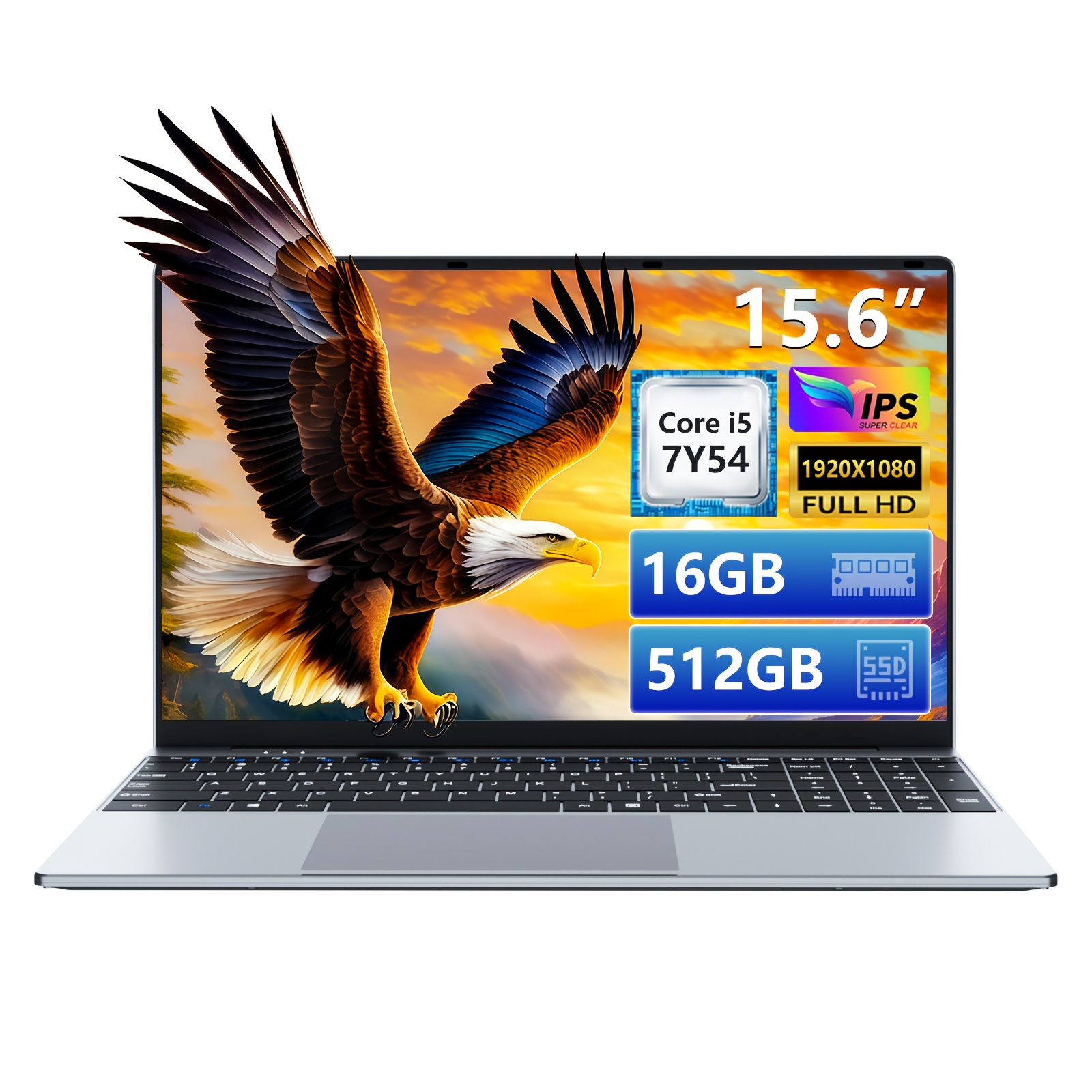 Image of Laptop, 2026 15.6-inch Laptop, 16gb , 512gb Ssd, -7y54 Processor, 1920 X 1080 Fhd Ips Display, 5000mah Battery, Tf Card Slot
