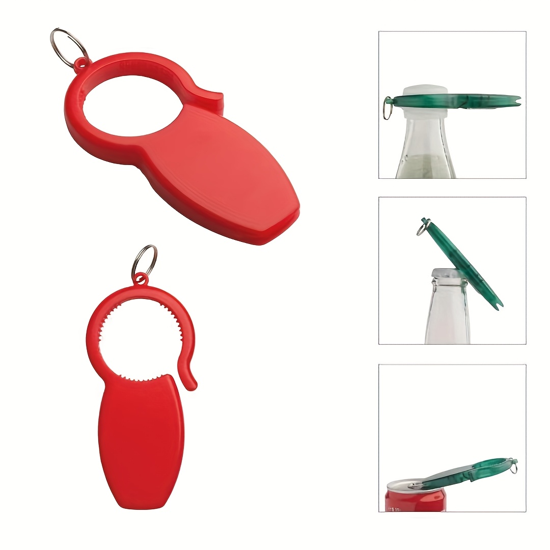 

Multi-functional 3-in-1 Bottle Keychain, Plastic Beverage Bottle Cap , Can , And Jar , Portable And Manual , With No Power Required For Kitchen Tool