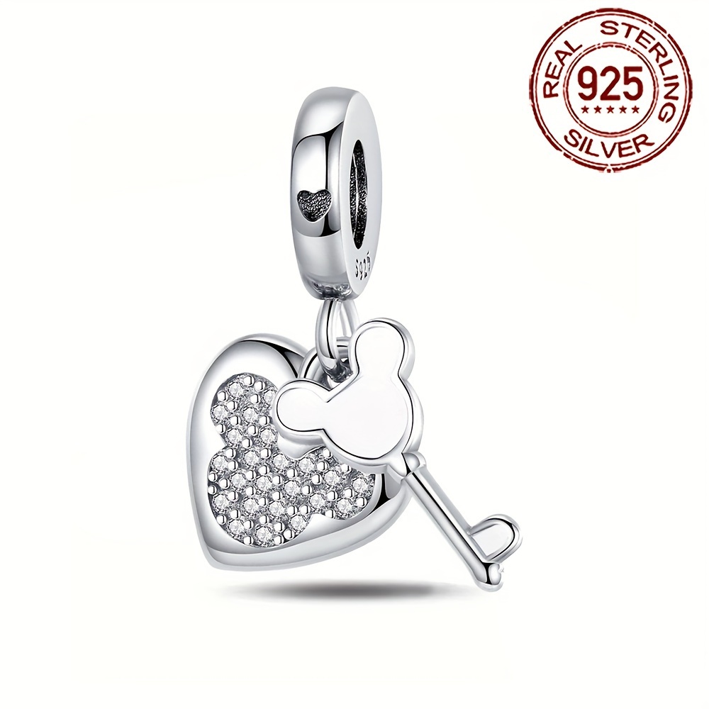 

925 Silver Heart Key Charm Pendant Charm Charm Suitable For Basic Chain Necklace Diy Exquisite Ladies Gifts