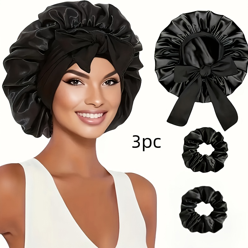 E-shop 3er Set Damen aus Seide, atmungsaktive geeignet für lockige und geflochtene Frisuren, weiches elastisches Haarnetz mit Kordelzug, erhältlich in