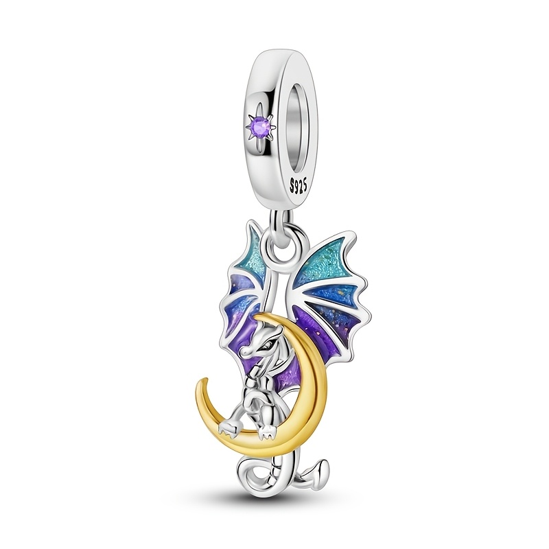 

Hot Selling 925 Sterling Silvery Women Charms Dragon Hanging Ornaments Fit Bracelet Exquisite Engagement Anniversary Jewelry Gift