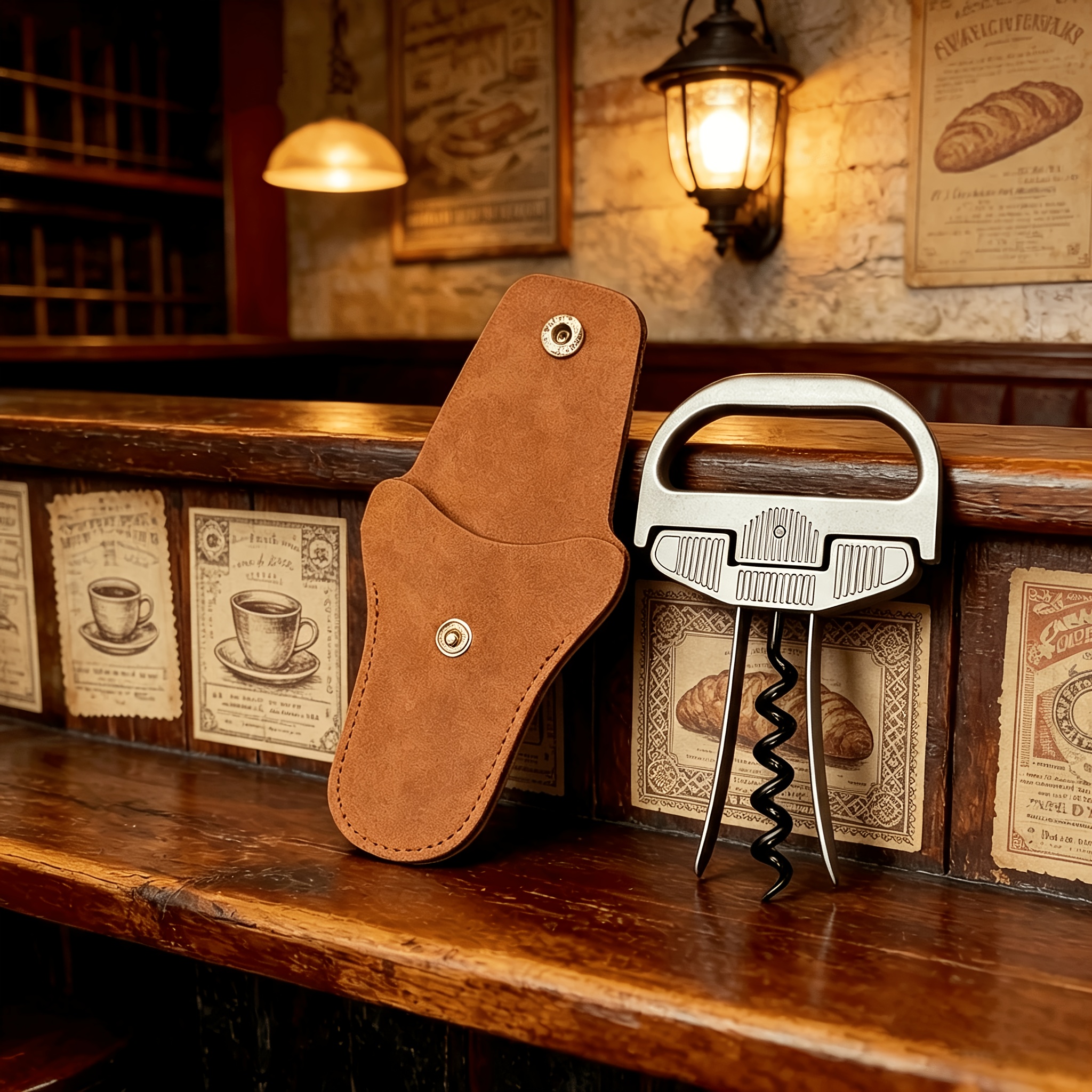 TEMU Juego de sacacorchos y abrebotellas de acero inoxidable - Ah So abridor de grado profesional, extractor de corcho irrompible, para vinos de -