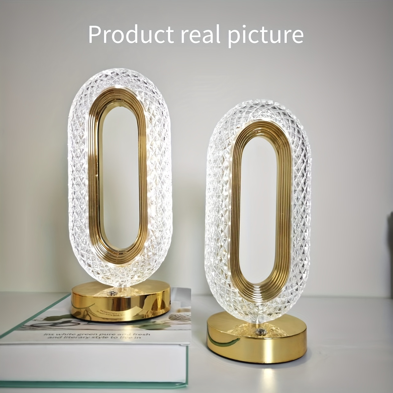2pcs usb rechargeable   led desk lamp modern minimalist oval crystal table light mini usb charging nightlight for office bedroom reading living room with 3   dimmer   decor accessory for study rooms bars and stylish tables Product details 0