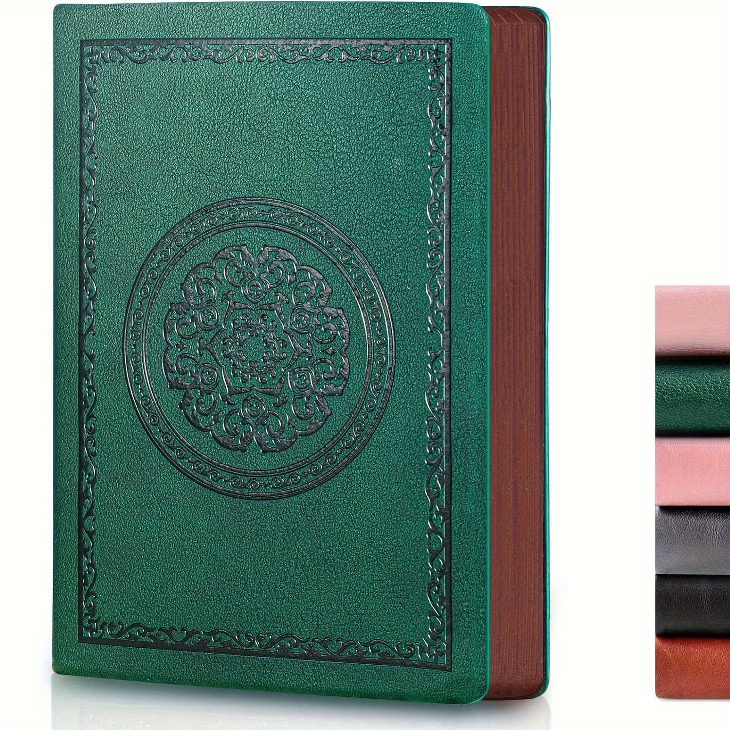 TEMU Cuaderno de blanda de cuero retro, diario para entusiastas de la escritura, con 288 páginas rayadas, cuaderno de notas A5 con rayas