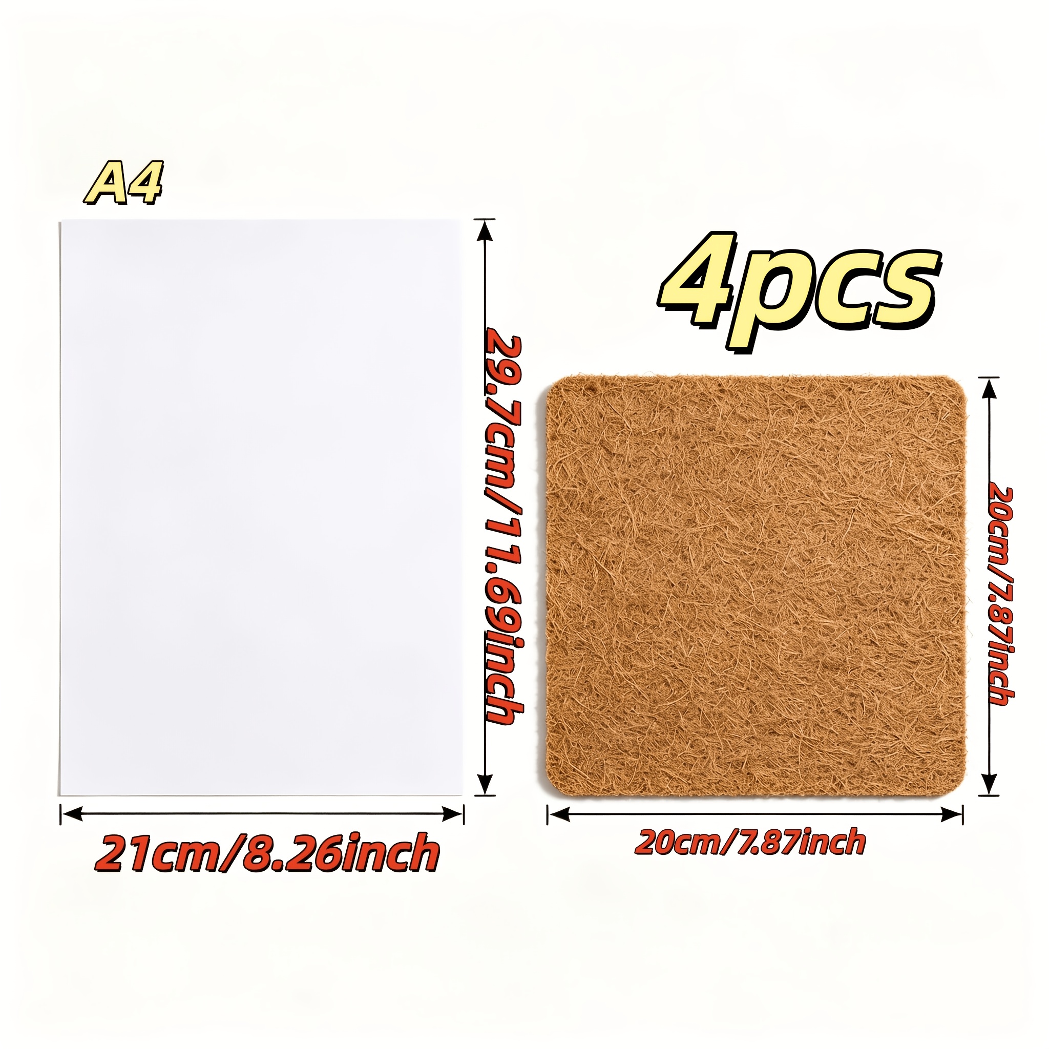 TEMU 4pcs Chicken Coop Mat Set - Artificial Turf Pads, Washable And Durable, Suitable For Indoor And Outdoor Use, Bed For Chickens And Pets, Natural