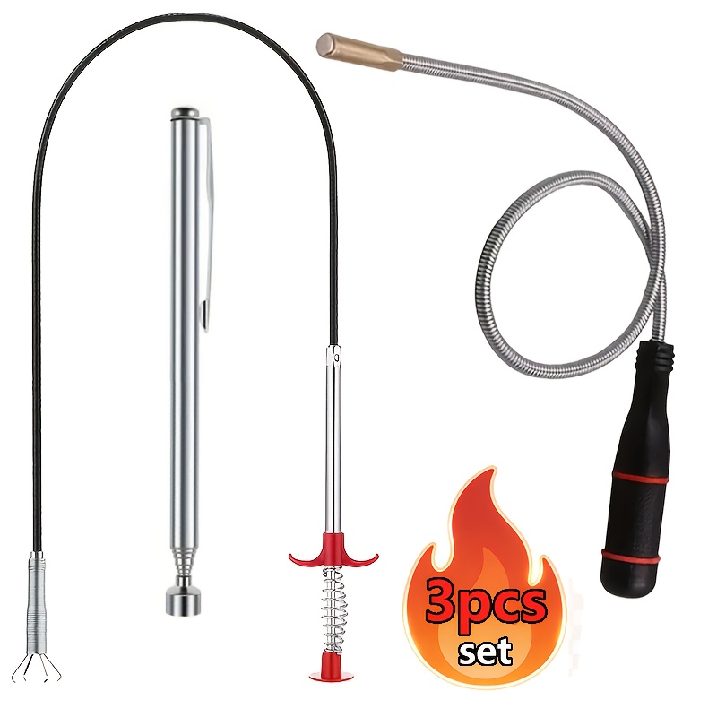 E-shop Teleskop-Saugstange aus Edelstahl - eine manuelle Eisen-Saugstange, keine Kniebeugen und Schrauben aufheben, ideal für schwierig zugängliche