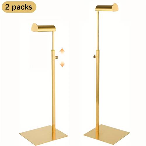 2 stuks prachtige handtas displaystandaard, gemaakt van roestvrijstalen materiaal met verstelbare hoogte, titanium gouden tasdisplaystandaard, hoed sieradenstandaard geschikt voor thuis/boutique/eetkamertafel juwelierswinkel | eenvoudig te installeren/verwijderen