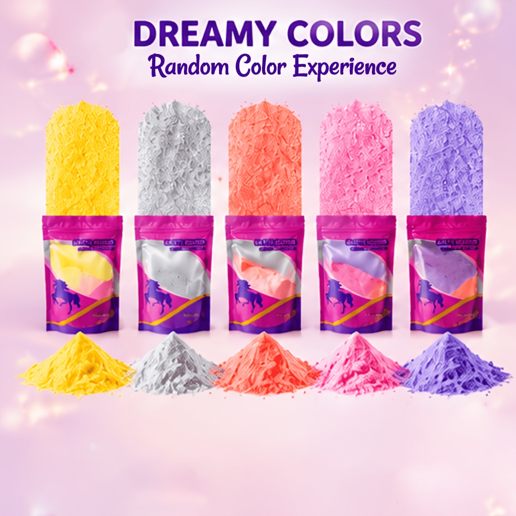 Colorful Bubble Bath Powder with Random Colors and Scents