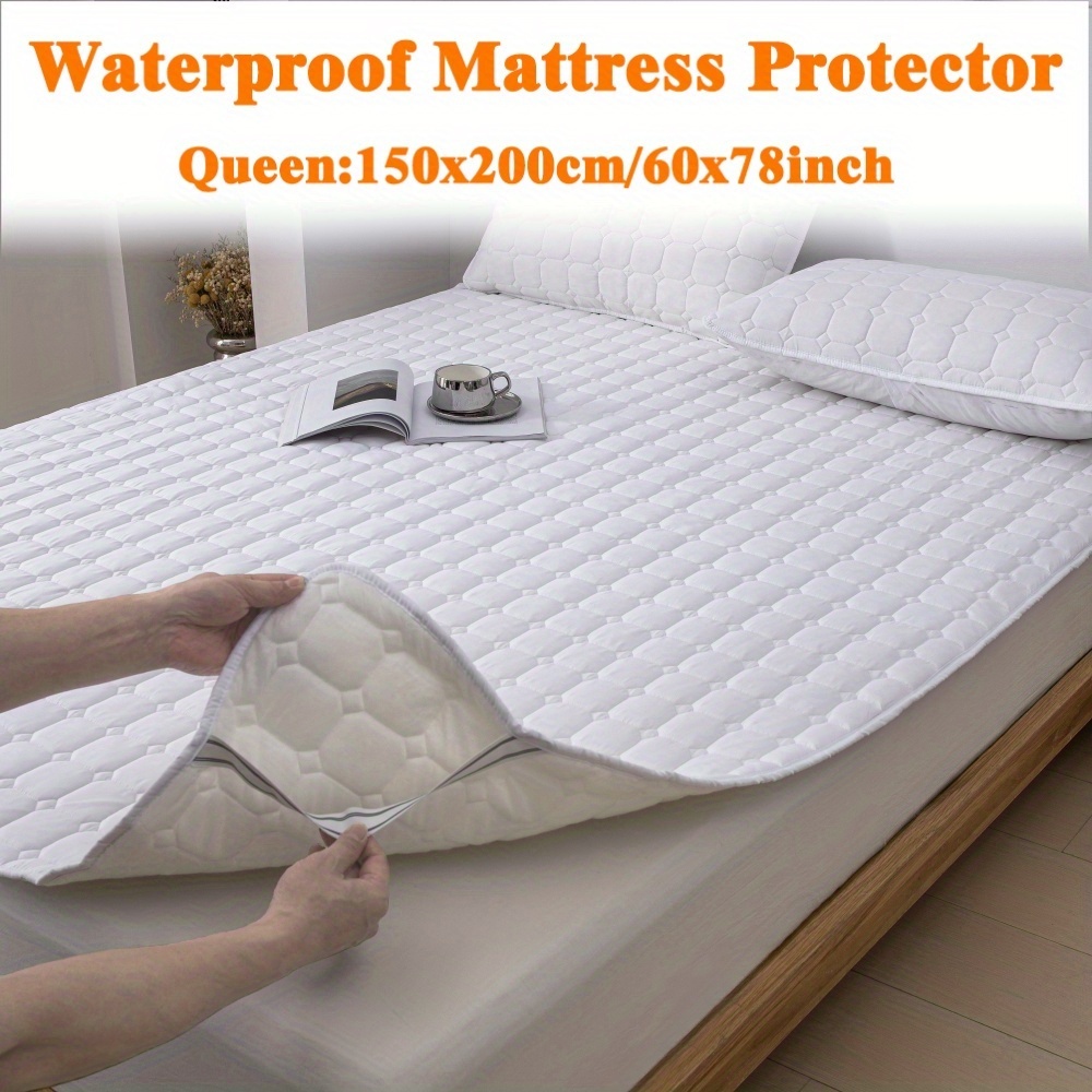 TEMU Waterproof Mattress Protector Cover Bedsheet Queen/king/double/single Mattress Protector Topper
