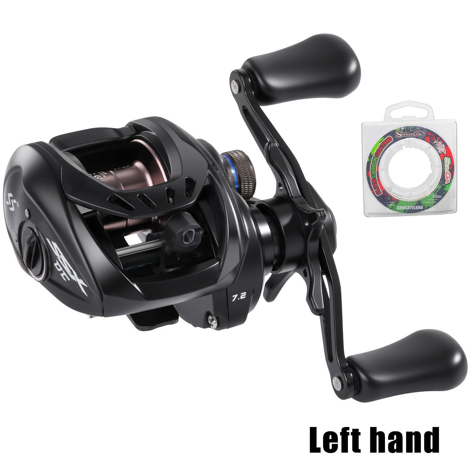TEMU Sougayilang Moulinet de Pêche Baitcasting Professionnel, Ratio d' 7.2:1, Frein Max de 10KG, 4+1 Roulements à Billes, Moulinet Baitcaster Haute
