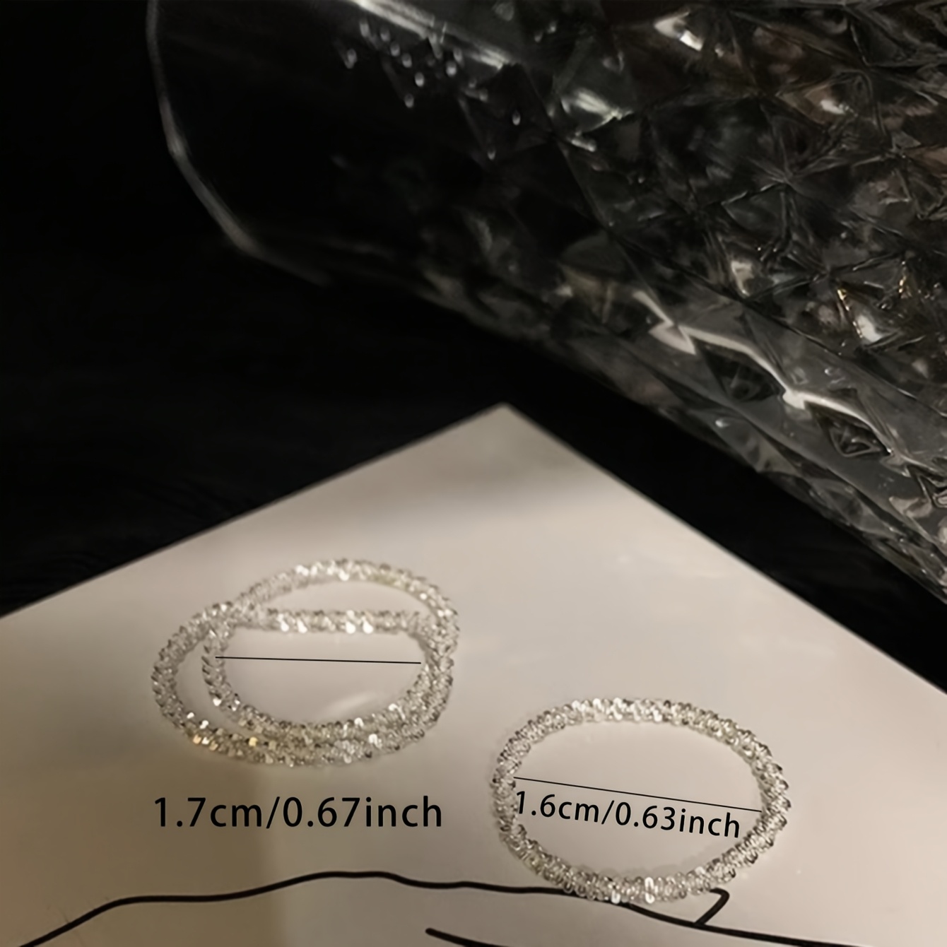 3pc Stackable Bling Chain Ring Set for Women