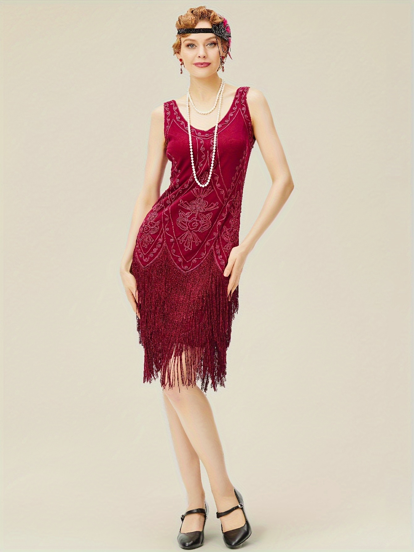 strapless open back dress Roaring 20s satin dress in dark red with handkerchief skirt