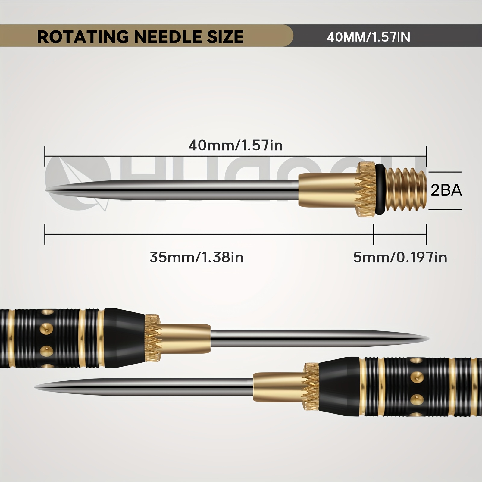Set van 6 koperen dartpunten van 40 mm