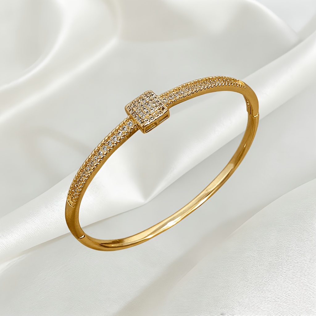 Unisex Copper Bracelet with Exquisite Inlaid Design