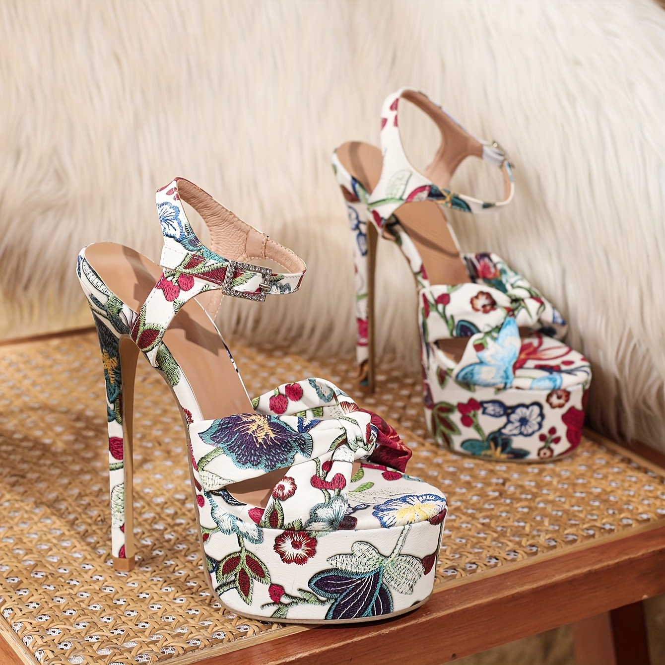 Fashion Multi Coloured High Heel Sandals High Heel Sandals With