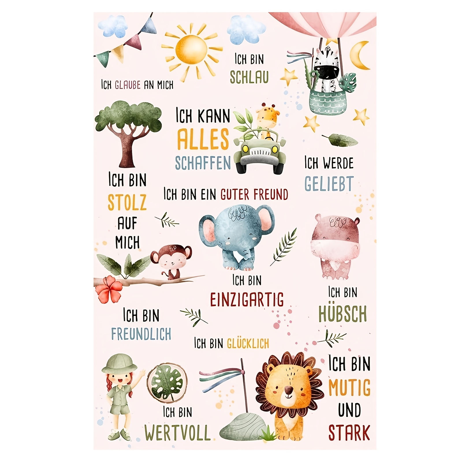 E-shop 2D Flach, 1 Stück Inspirierende Affirmationen Leinwand Kunstposter, 12x18 Zoll, Motivationszitate Wanddekoration für Teenager, Selbstvertrauen &