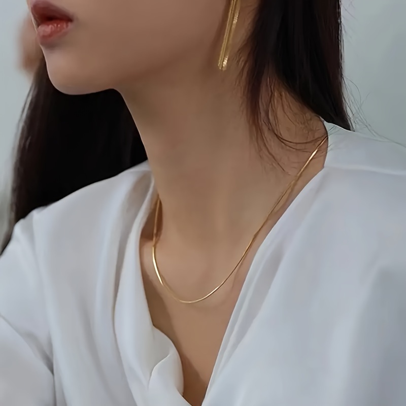 925 Silver Snake Bone Chain Necklace for Women