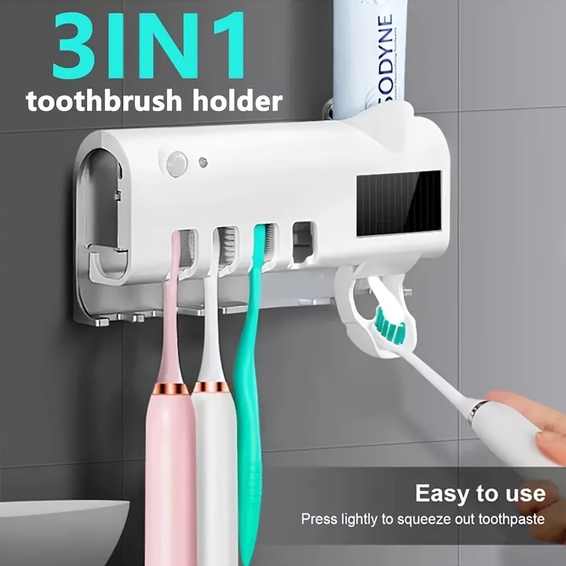 

4-toothbrush Holder Automatic Toothpaste Dispenser, Cleaning, For A