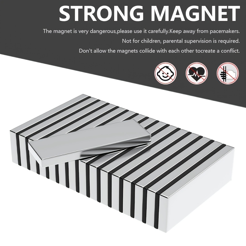 

5pcs Strong Neodymium Magnets, 60x20x5mm Rectangular Multi- Permanent Magnets - Ideal For Crafting And Diy Projects