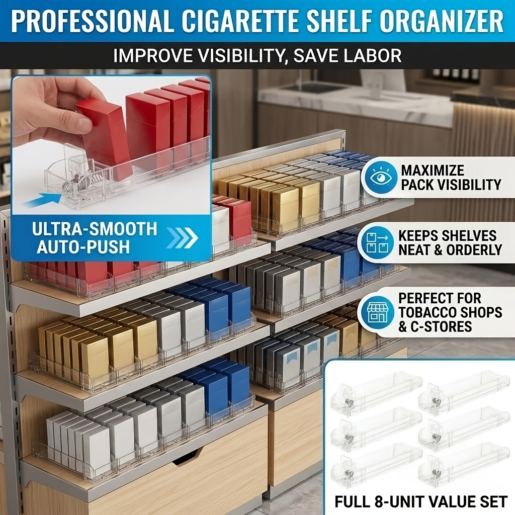 cigarette organizer for store TobacPro Display Rack With Pushers, 12 Shelves 48W 84H TFCFL 5 Tier Automatic Cigarette