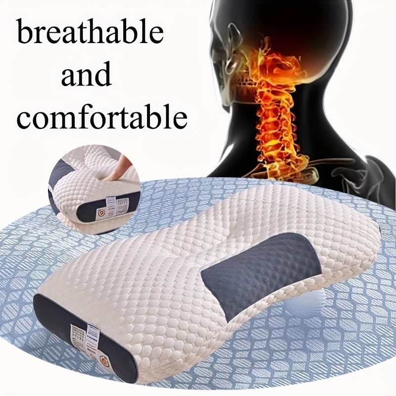 

1/2pcs Comfort Cervical Spine And Neck Pillow , Ergonomic Contoured Supporting Pillow With Soft And Non Collapsing Design, Breathable Sleeping Pillow For Home, Massage Pillow, White