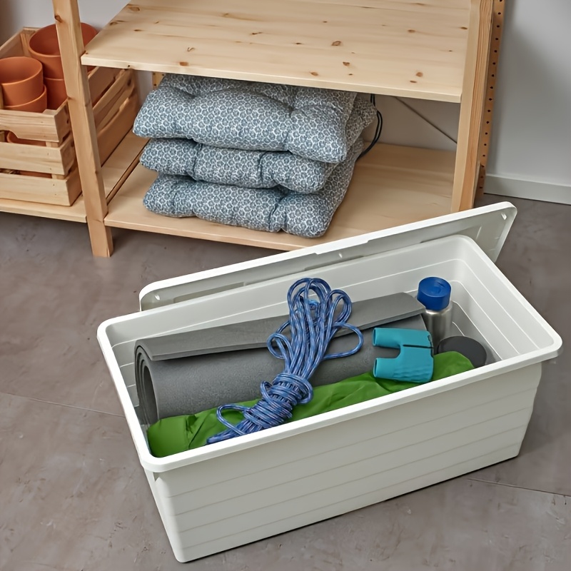 Storage Box with Lid, White, 38x76x30cm
