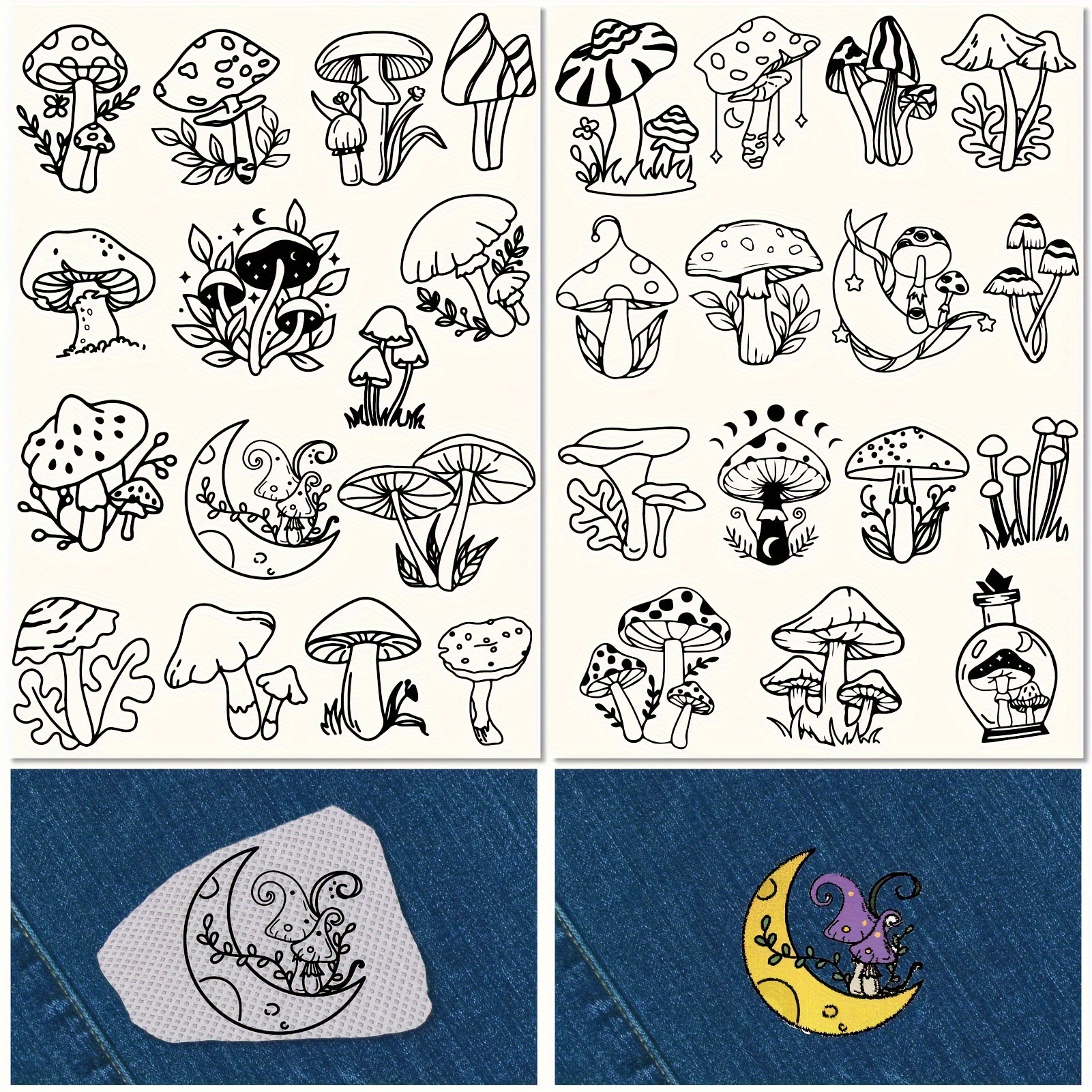 

2pcs & - Embroidery , Pre-printed -adhesive For Sewing And Knitting Enthusiasts