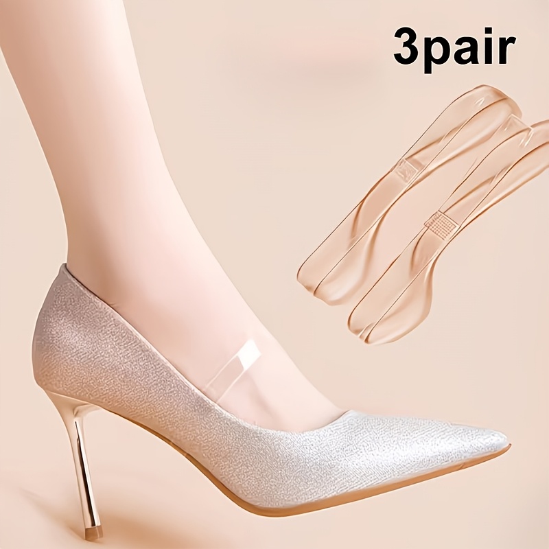 TEMU 3 Pairs Women's Invisible Transparent Elastic Shoe Laces, Anti-slip Heel Holders, Secure Shoe Fixing Straps, , Wear-resistant, For High Heels,