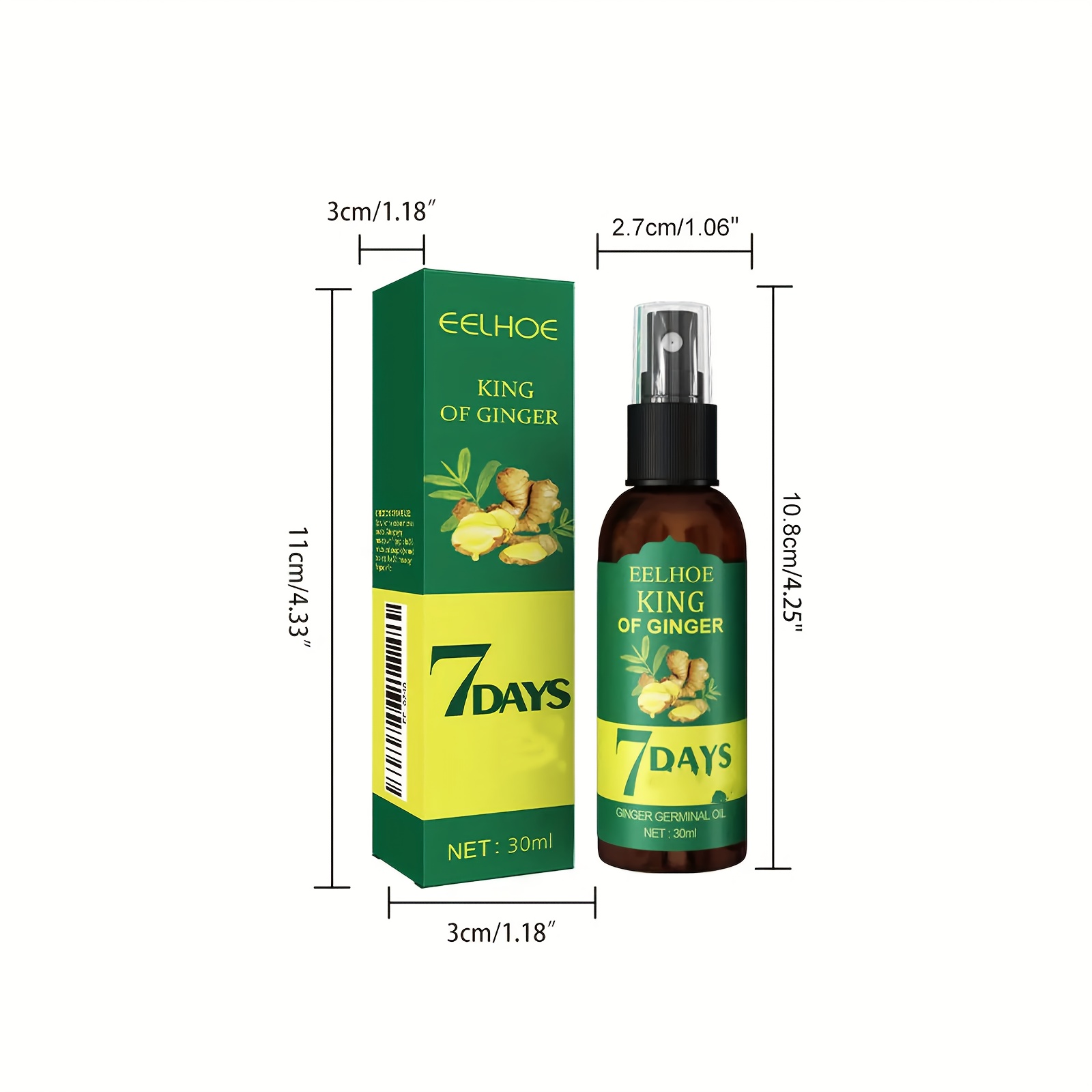 6pcs Ginger Essential Oil & Biotin Hair Care Essence Set
