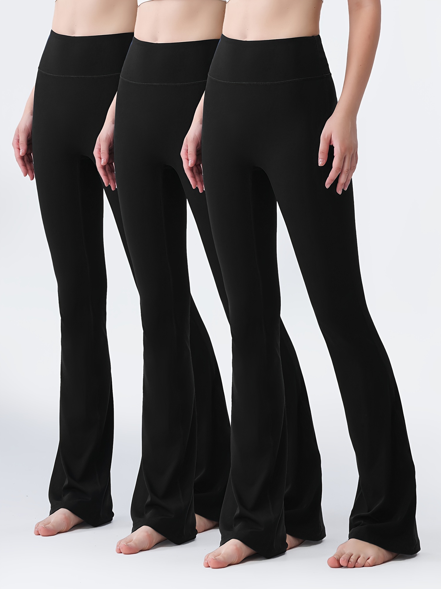 Look & Feel Fabulous In These Black Slimming Flared Leg Trousers - Perfect  For Spring & Summer Yoga & Sports! - Sports & Outdoors - Temu Finland