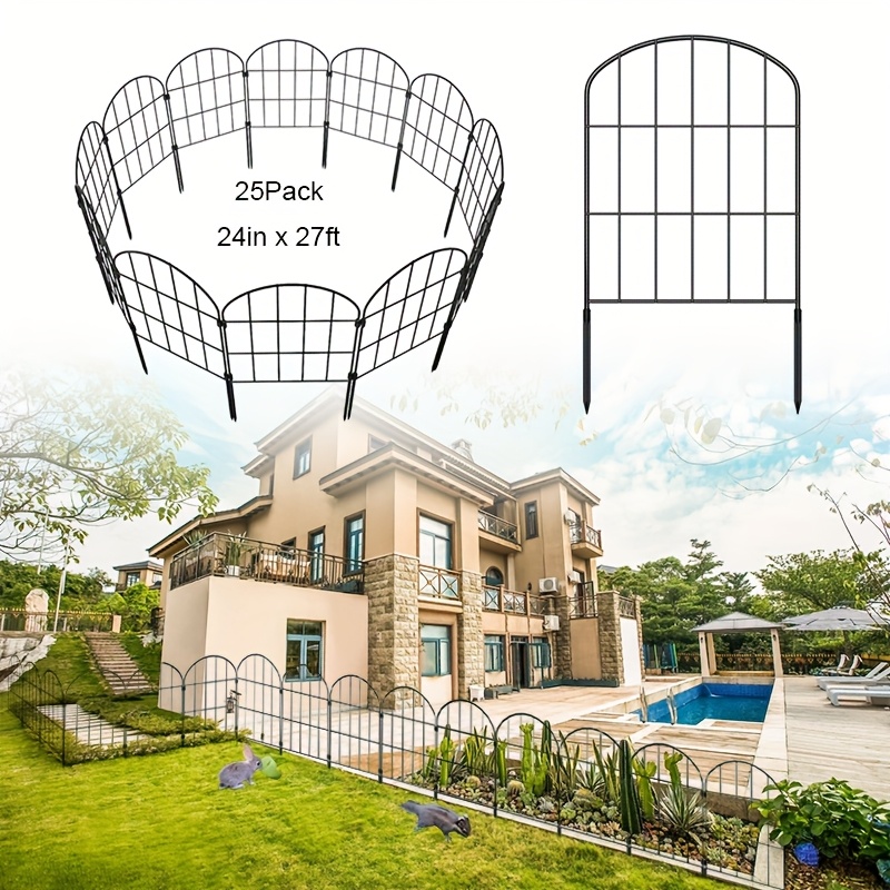 Recinzione da Giardino in Metallo con Cancello, 91 cm di
