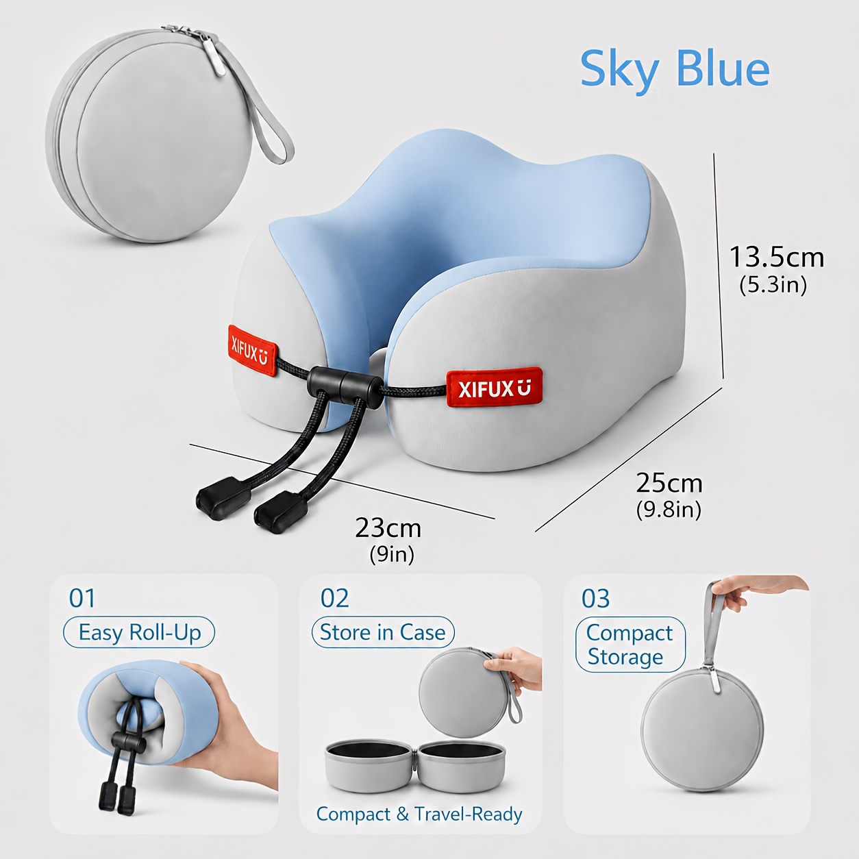 Image of Portable U-shaped Neck Pillow, Lightweight Foldable Travel Pillow, Use, -friendly Breathable, Neck Pillow, Suitable For Airplane, Car, Train, Office Nap, Home, Travel, Outdoor Camping