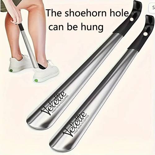 1pc 16 5 inch extra long stainless steel shoehorn easy to grip non slip handle durable construction easy to put on and shoes ideal for seniors disabled or people with reduced mobility