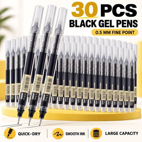 imagen del artículo paquete de 30 bolígrafos de gel de punta con tinta de rápido, sin manchas, escritura , ideal para , y el uso en diarios. no tóxicos y set de una relación calidad-precio.