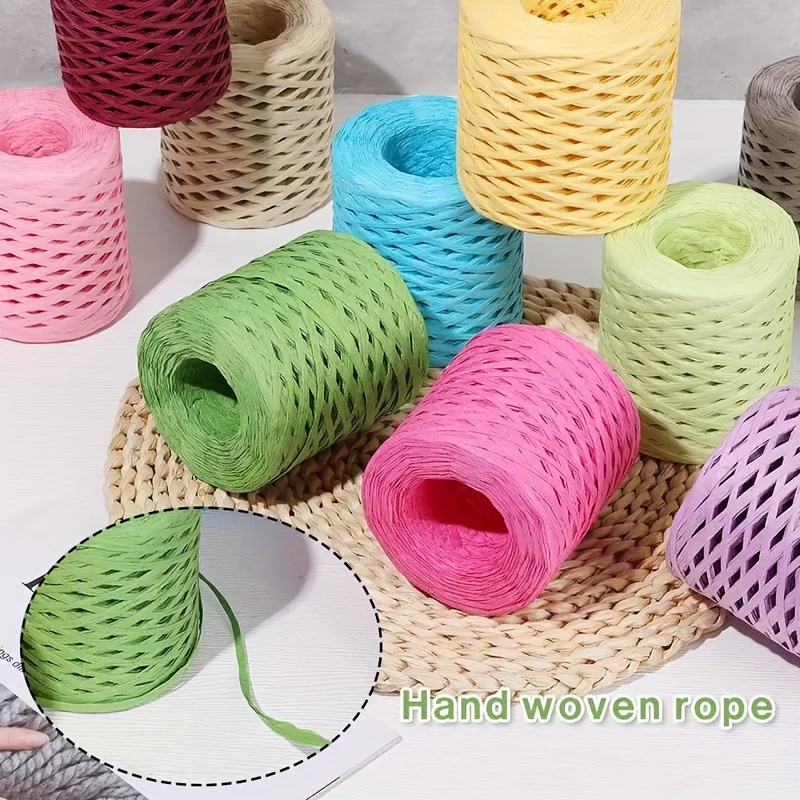 

1 Roll Of 200 Meter Colored Paper Rope, Handmade Woven Rope For Kindergarten, Diy Gift Packaging, Woven Straw Hat, Bouquet Decoration Paper Rope
