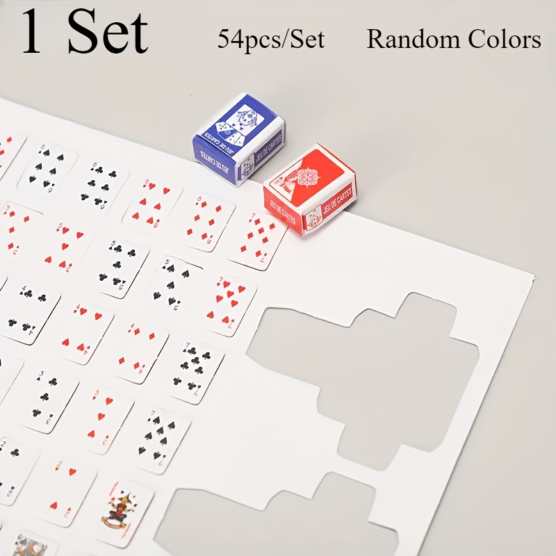 TEMU [miniature Playing Cards] Compact 1 Set Miniature Playing Cards - 54-card Deck For Multiplayer Games, Interactive Fun, Christmas & Birthday