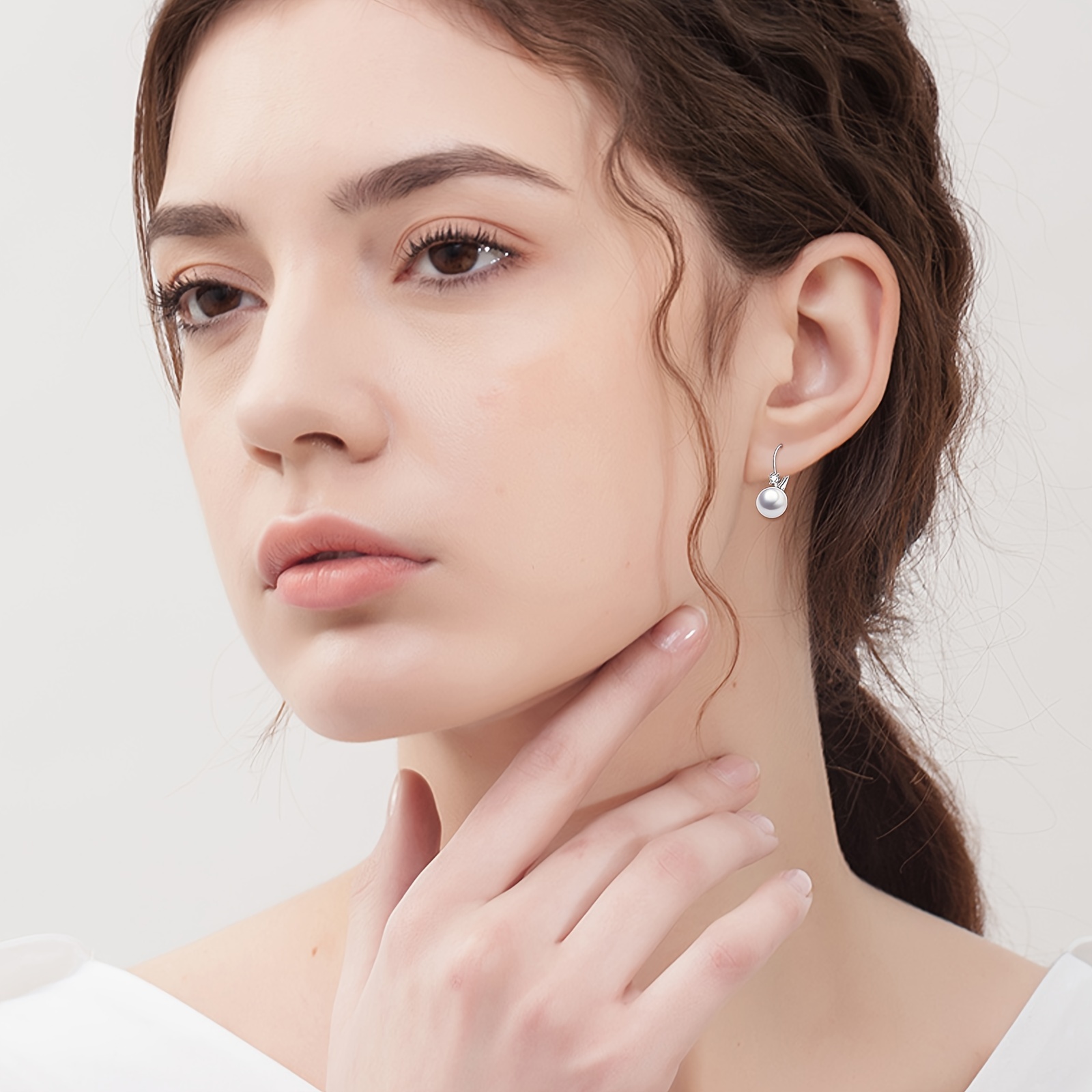 925 sterling   earrings for women drop earrings pearl jewelry gifts Product details 4