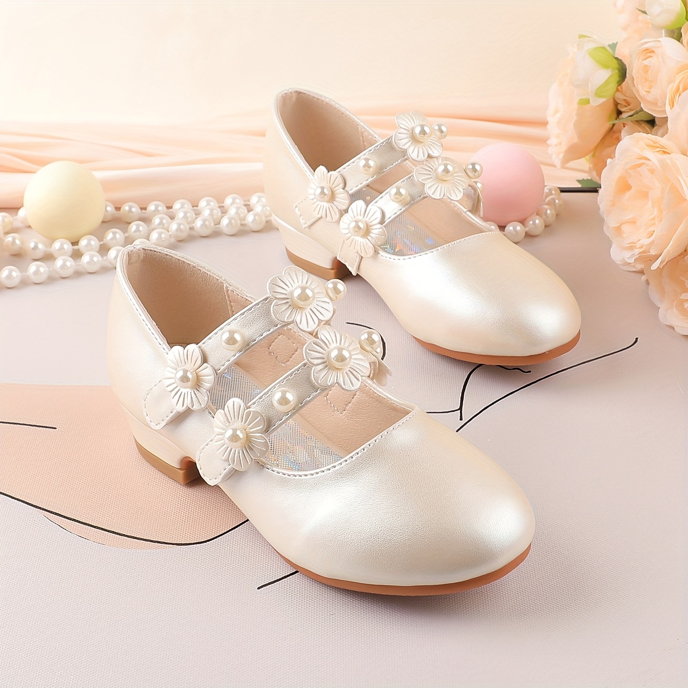 girls winter dress shoes New Autumn And Girls' Shoes, Small High Heels, Flower Imitation * * School Shoes, Daily Wedding Banquet Party * Performance, Festival Dress, Suitable for Girls, Big Children, Middle Size:m/l LOVE15 grecian bridesmaid dresses Chiffon lined boots with buckle