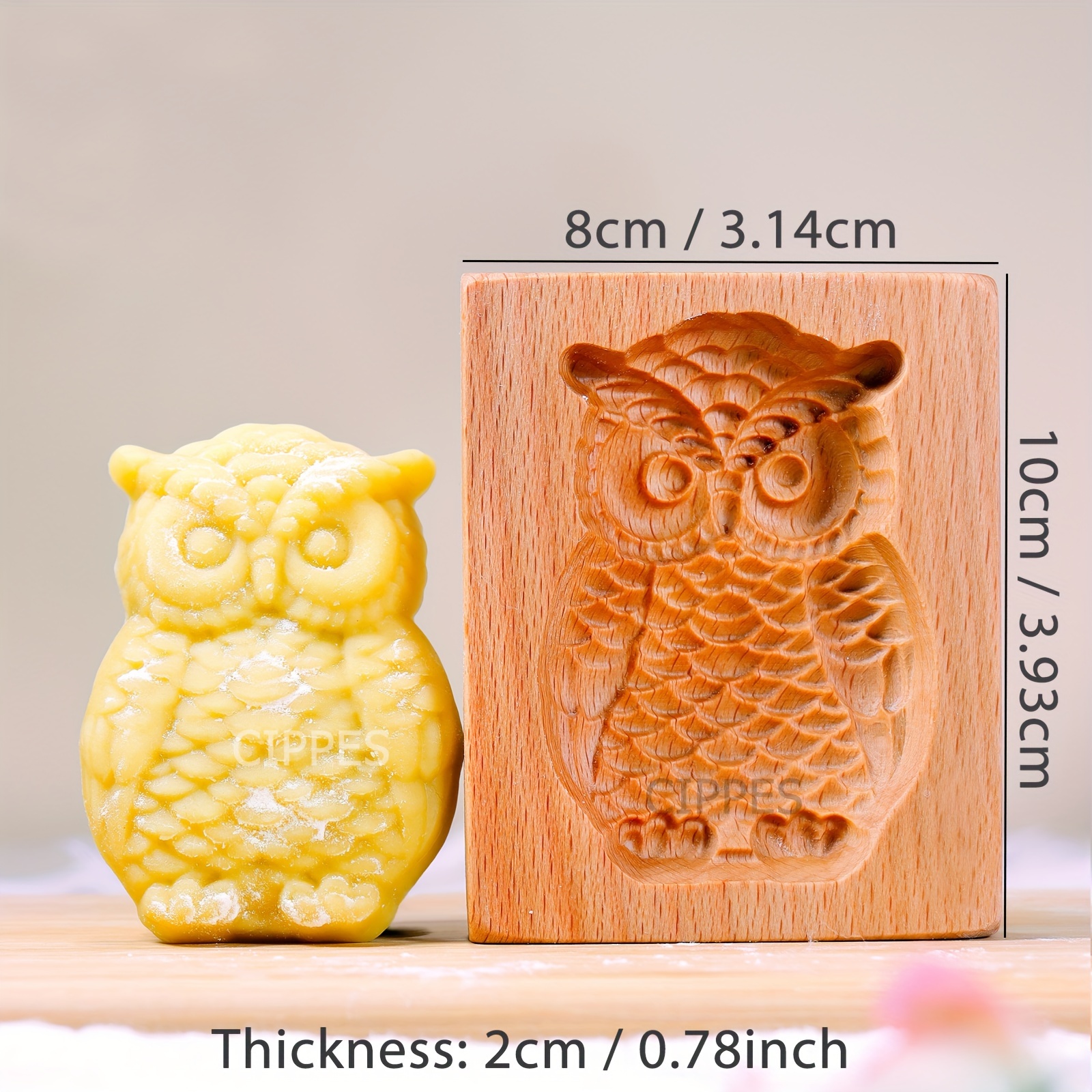 Image of 3d Wooden Cookie Molds With Animals Carved Embossed Patterns, Kitchen Baking Tools, Biscuit Fondant Cake Decorating, Diy Cookie Cutter Moulds For Christmas Valentine's Day, Swan Bird Fish Squirrel