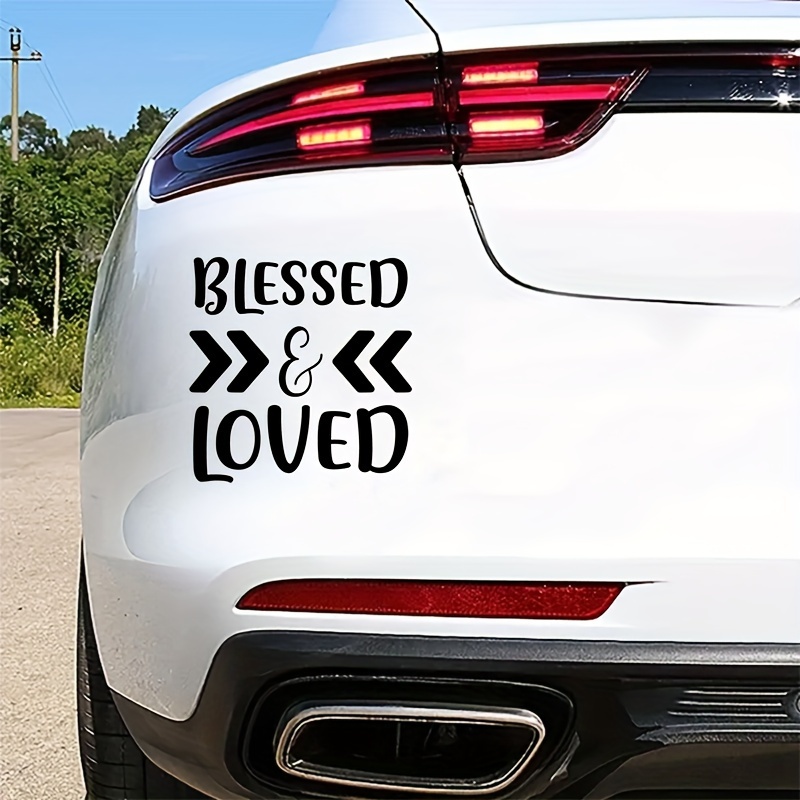 Blessed Loved Car Stickers Laptop Water Bottle Car Truck Van Temu
