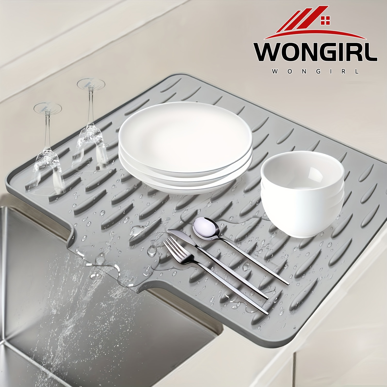   anti-slip silicone drain mat 40x32cm - heat-resistant, easy to clean, built-in drainage design for countertops, sinks, refrigerators - 2 models  , countertop protection, modern kitchen accessory, durable kitchen item, kitchen accessories, kitchen and home articles, dish mat,   stand, heat resistant mat, hot pot coaster, coaster set, kitchen dish stand, coaster for cup 0