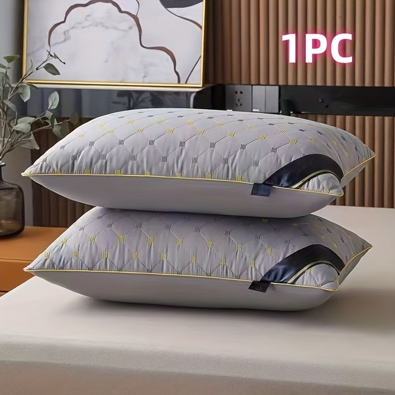 TEMU A High-quality Deep Sleep Neck Pillow For Home Use, Featuring Embroidered , Designed To Prevent Sinking During Sleep, Soft And Comfortable,