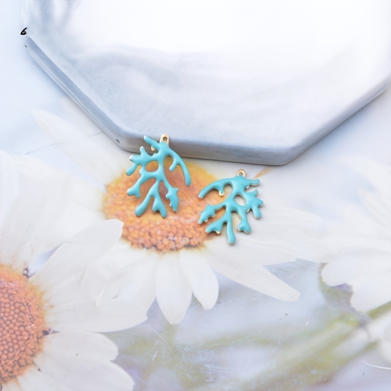 6pcs Double-Sided Copper Coral Charms for DIY Jewellery Making