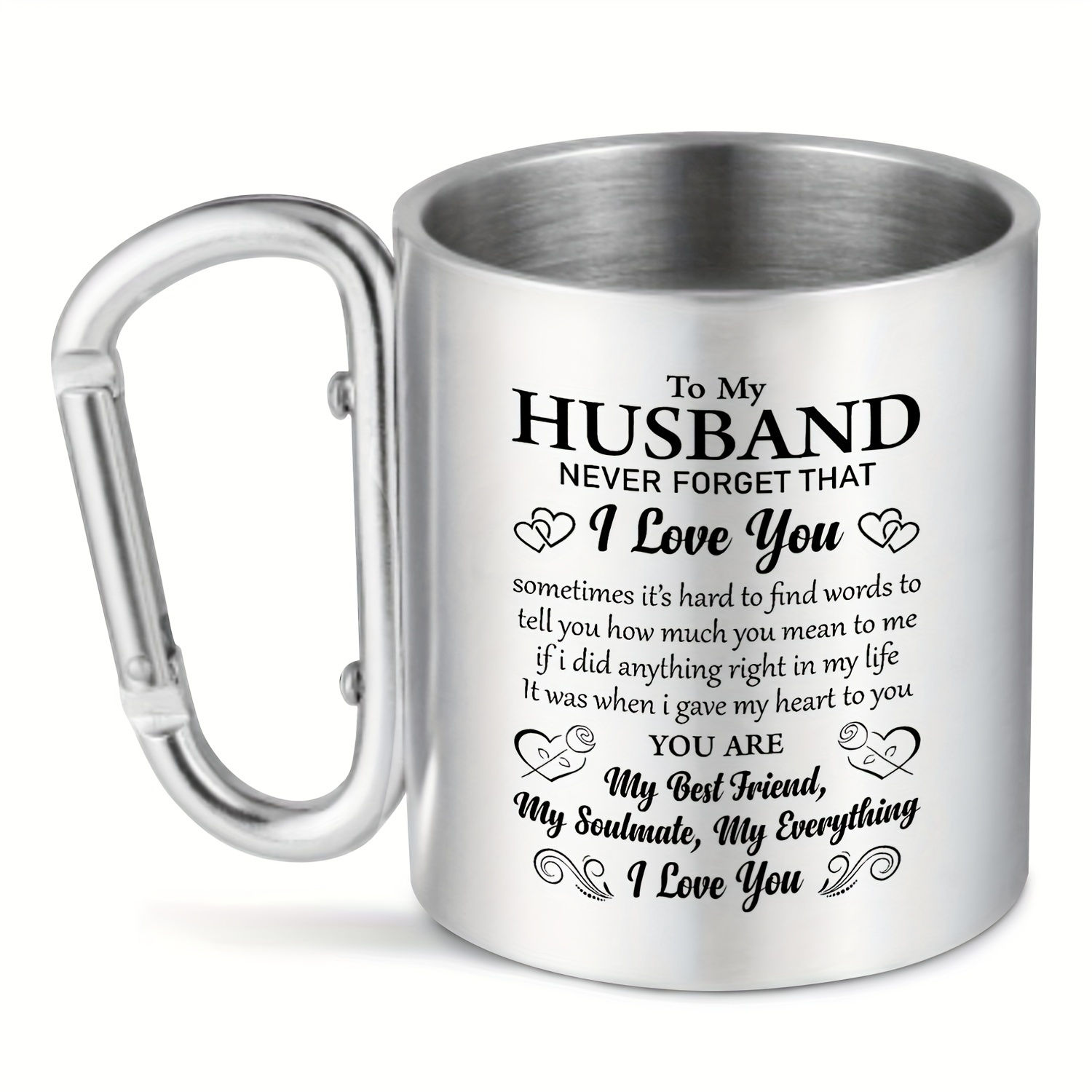 

1pc,funny Coffee Mug, To My Husband That I Love Mug,tea Cups For Husband Birthday, Valentine, Wedding Anniversary Outdoor Hiking Cup 10oz