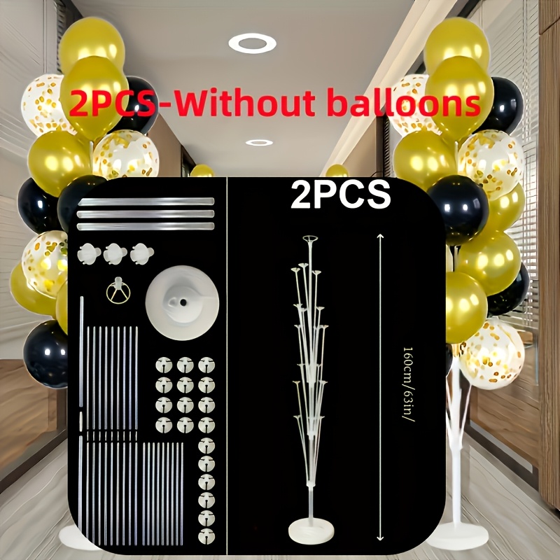 Image of 2pcs - 63.0-inch Balloon Columns With Sturdy Pp Stands And Water Bases, Easy To Assemble, Reusable, For Wedding Graduation Party Home Garden Decor - [balloons Not Included]